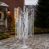 Christabelle Silver Willow Tree 180cm Christmas Display Warm White LED Lights Flexible Branches & Hanging Strands