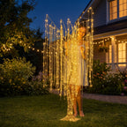 Christabelle Silver Willow Tree 180cm Christmas Display Warm White LED Lights Flexible Branches & Hanging Strands