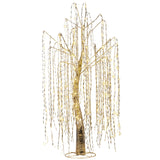 Christabelle Silver Willow Tree 120cm Christmas Display Warm White LED Lights Flexible Branches & Hanging Strands