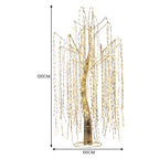 Christabelle Silver Willow Tree 120cm Christmas Display Warm White LED Lights Flexible Branches & Hanging Strands