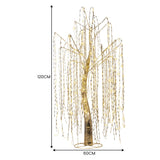 Christabelle Silver Willow Tree 120cm Christmas Display Warm White LED Lights Flexible Branches & Hanging Strands