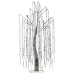 Christabelle Silver Willow Tree 120cm Christmas Display Warm White LED Lights Flexible Branches & Hanging Strands