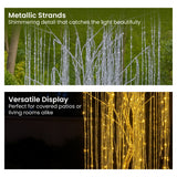 Christabelle Silver Willow Tree 120cm Christmas Display Warm White LED Lights Flexible Branches & Hanging Strands