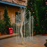 Christabelle Silver Willow Tree 120cm Christmas Display Warm White LED Lights Flexible Branches & Hanging Strands