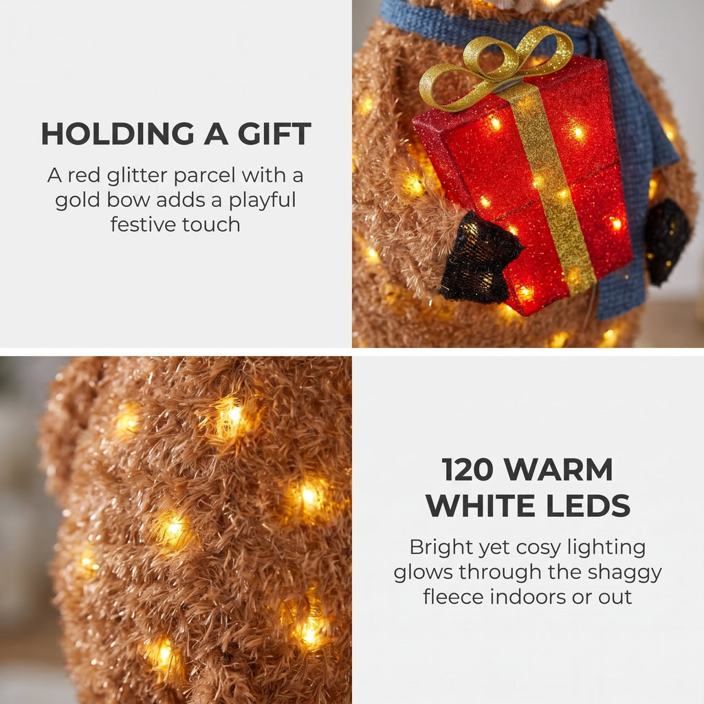 Christabelle 96cm Highland Cow Christmas Light Up Display LED Novelty Animal Gift Outdoor Indoor Xmas Yard Lawn Statue