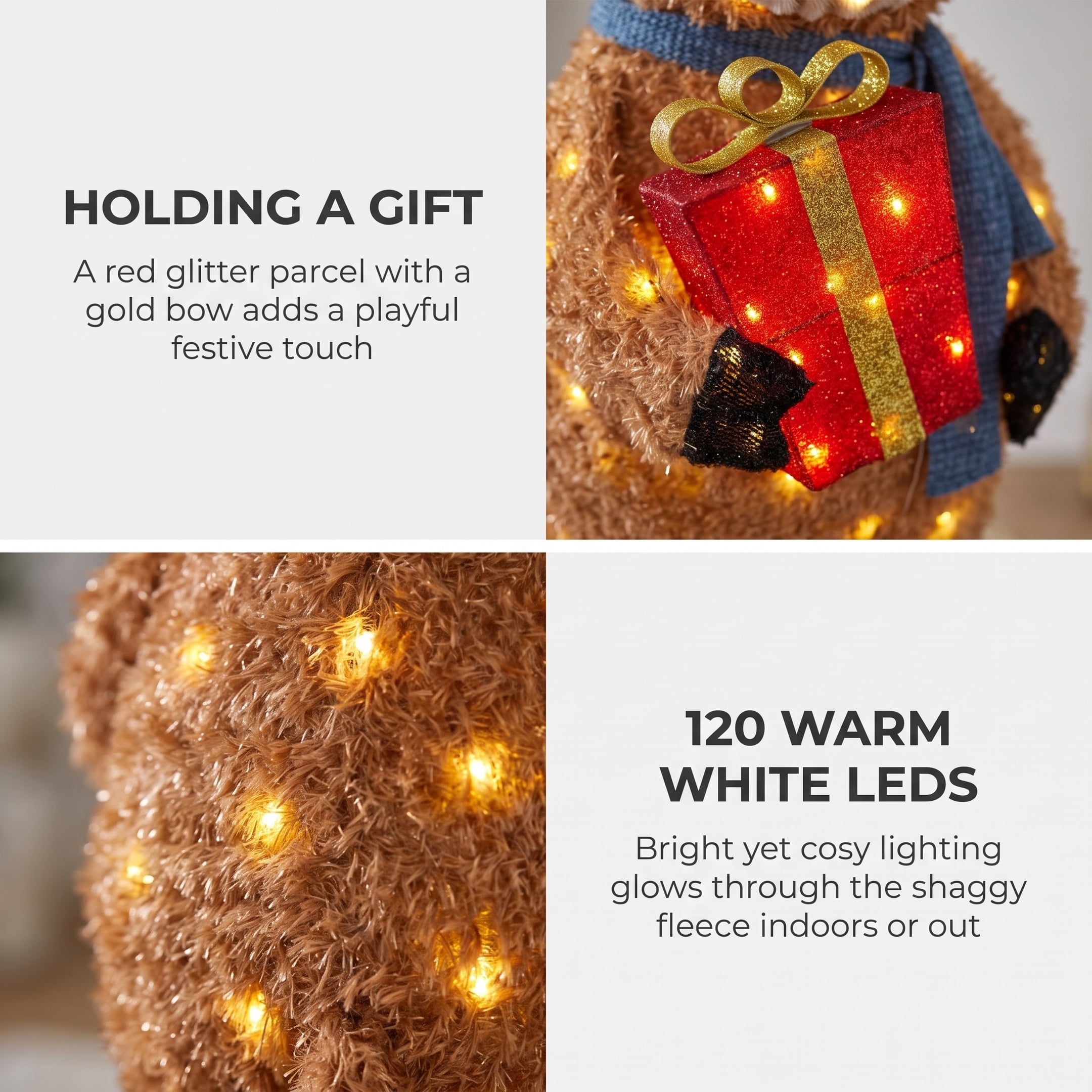 Christabelle 96cm Highland Cow Christmas Light Up Display LED Novelty Animal Gift Outdoor Indoor Xmas Yard Lawn Statue