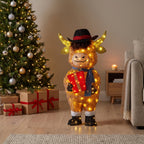 Christabelle 96cm Highland Cow Christmas Light Up Display LED Novelty Animal Gift Outdoor Indoor Xmas Yard Lawn Statue