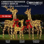 Christabelle 3 Reindeer Family Christmas Light Up Display 1.3m LED Outdoor Indoor Xmas Yard Lawn Statue Home Decor