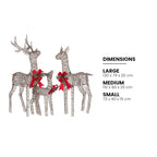 Christabelle 3 Reindeer Family Christmas Light Up Display 1.3m LED Outdoor Indoor Xmas Yard Lawn Statue Home Decor
