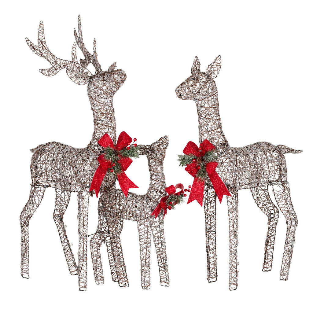 Christabelle 3 Reindeer Family Christmas Light Up Display 1.3m LED Outdoor Indoor Xmas Yard Lawn Statue Home Decor