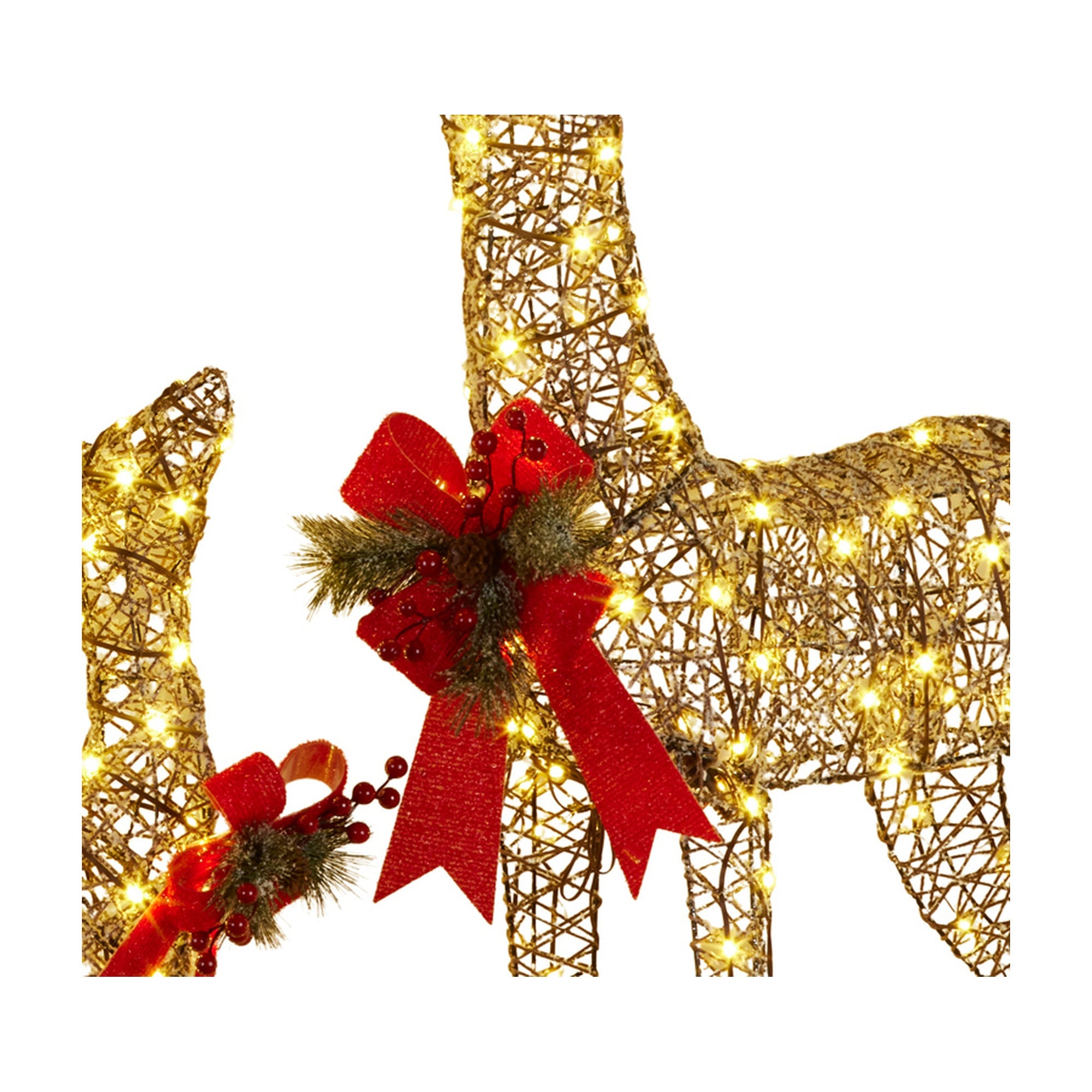 Christabelle 3 Reindeer Family Christmas Light Up Display 1.3m LED Outdoor Indoor Xmas Yard Lawn Statue Home Decor