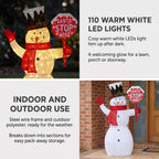 Christabelle 1.21m Snowman Christmas Light Up Display LED Santa Stop Here Sign Outdoor Indoor Xmas Yard Lawn Statue