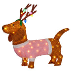 Christabelle 73cm Dachshund Dog Christmas Light Up Display Pine Cone Lights Outdoor Indoor Xmas Yard Lawn Statue