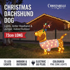 Christabelle 73cm Dachshund Dog Christmas Light Up Display Pine Cone Lights Outdoor Indoor Xmas Yard Lawn Statue