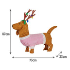 Christabelle 73cm Dachshund Dog Christmas Light Up Display Pine Cone Lights Outdoor Indoor Xmas Yard Lawn Statue