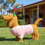 Christabelle 73cm Dachshund Dog Christmas Light Up Display Pine Cone Lights Outdoor Indoor Xmas Yard Lawn Statue