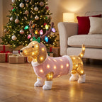 Christabelle 73cm Dachshund Dog Christmas Light Up Display Pine Cone Lights Outdoor Indoor Xmas Yard Lawn Statue