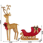Christabelle 1.62m Reindeer Sleigh Christmas Light Up Display Warm White LED Outdoor Indoor Xmas Yard Lawn Statue