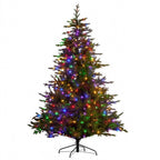 Christabelle 2.3m 7.5ft Bellewood Fir Christmas Tree Pre Lit Multi Function LED Foot Pedal Power Connect Hinged