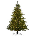 Christabelle 2.7m 9ft Bellewood Fir Christmas Tree Pre Lit Multi Function LED Foot Pedal Power Connect Hinged