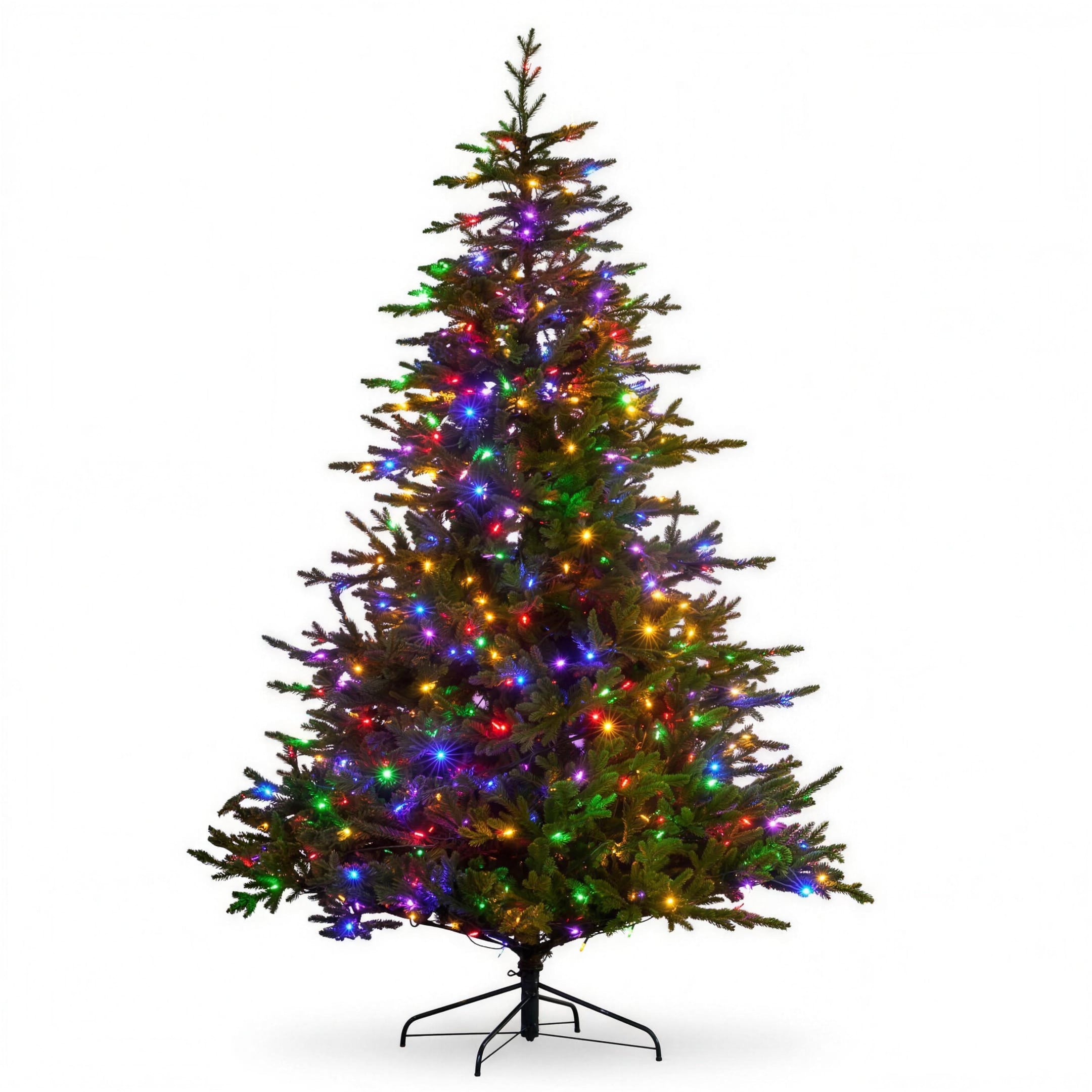 Christabelle 2.7m 9ft Bellewood Fir Christmas Tree Pre Lit Multi Function LED Foot Pedal Power Connect Hinged