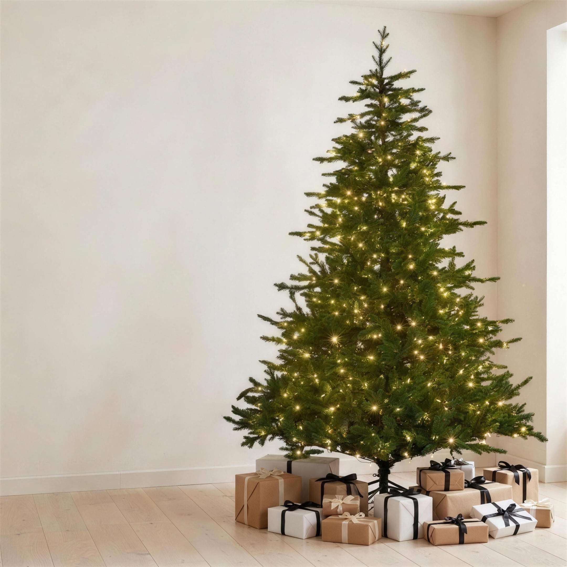 Christabelle 2.7m 9ft Bellewood Fir Christmas Tree Pre Lit Multi Function LED Foot Pedal Power Connect Hinged