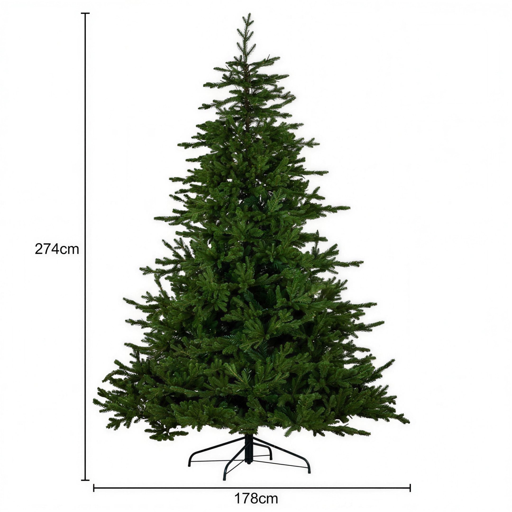 Christabelle 2.7m 9ft Bellewood Fir Christmas Tree Pre Lit Multi Function LED Foot Pedal Power Connect Hinged