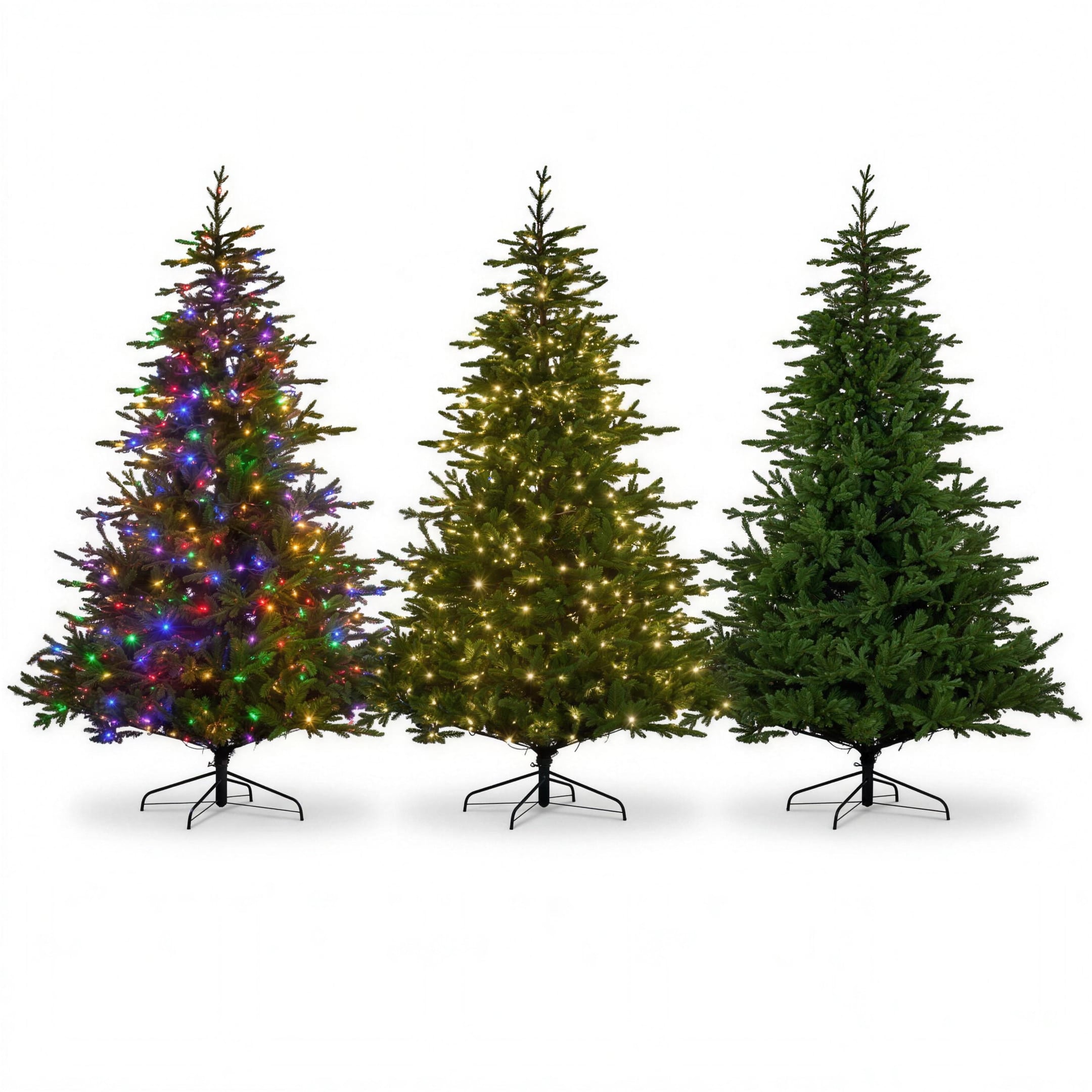 Christabelle 2.7m 9ft Bellewood Fir Christmas Tree Pre Lit Multi Function LED Foot Pedal Power Connect Hinged