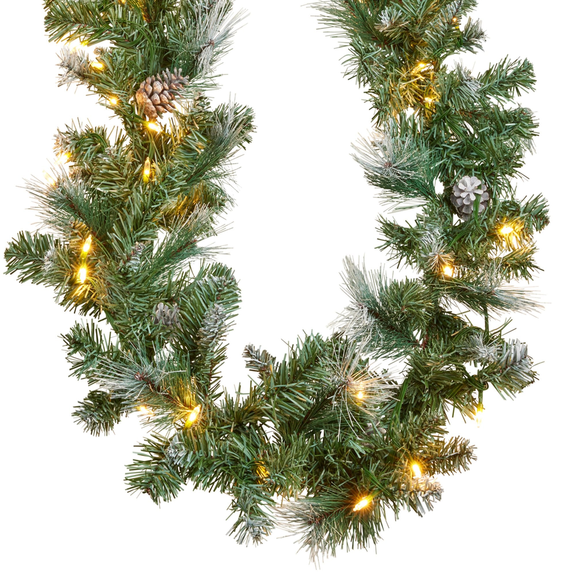 Christabelle 2.7m Christmas Garland Bayville Pine Cones with LED Lights Tree Decoration Ornament