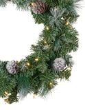 Christabelle 61cm Christmas Wreath Bayville Pine with LED Lights Front Door Decoration Ornament
