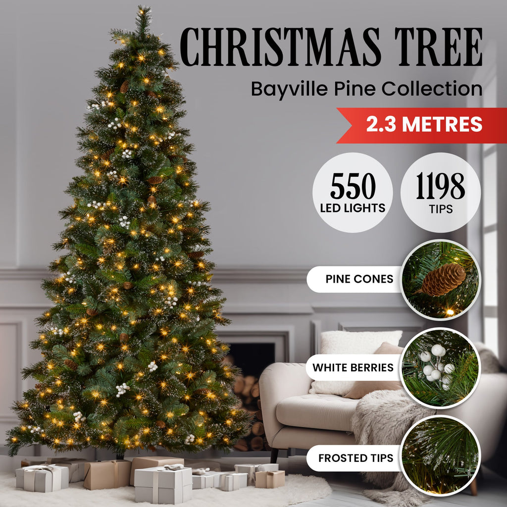 2.3M Christmas Tree with Twinkle Lights Bryson Pine