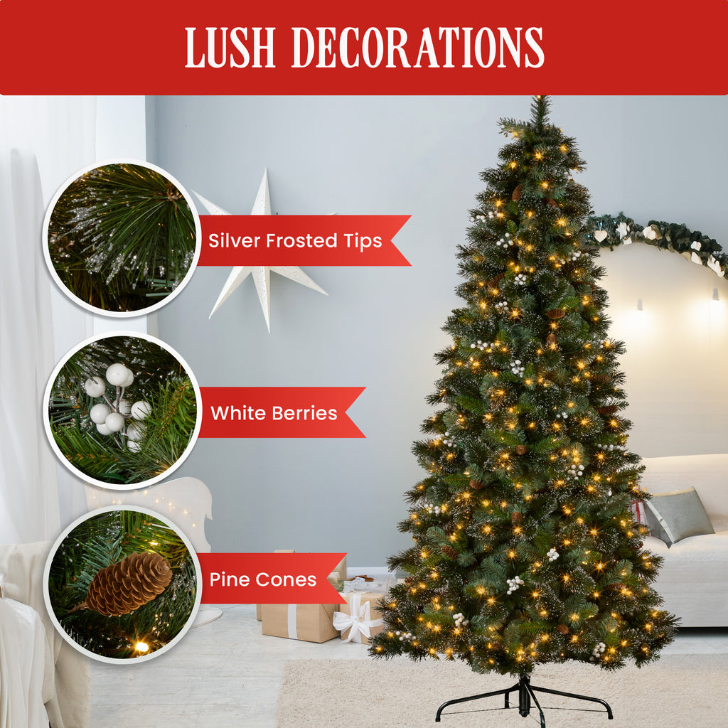 2.3M Christmas Tree with Twinkle Lights Bryson Pine