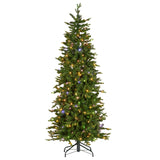 Christabelle 6ft Slim Carrington Fir Christmas Tree Multi Functional White & Coloured LED Lights & Foot Pedal