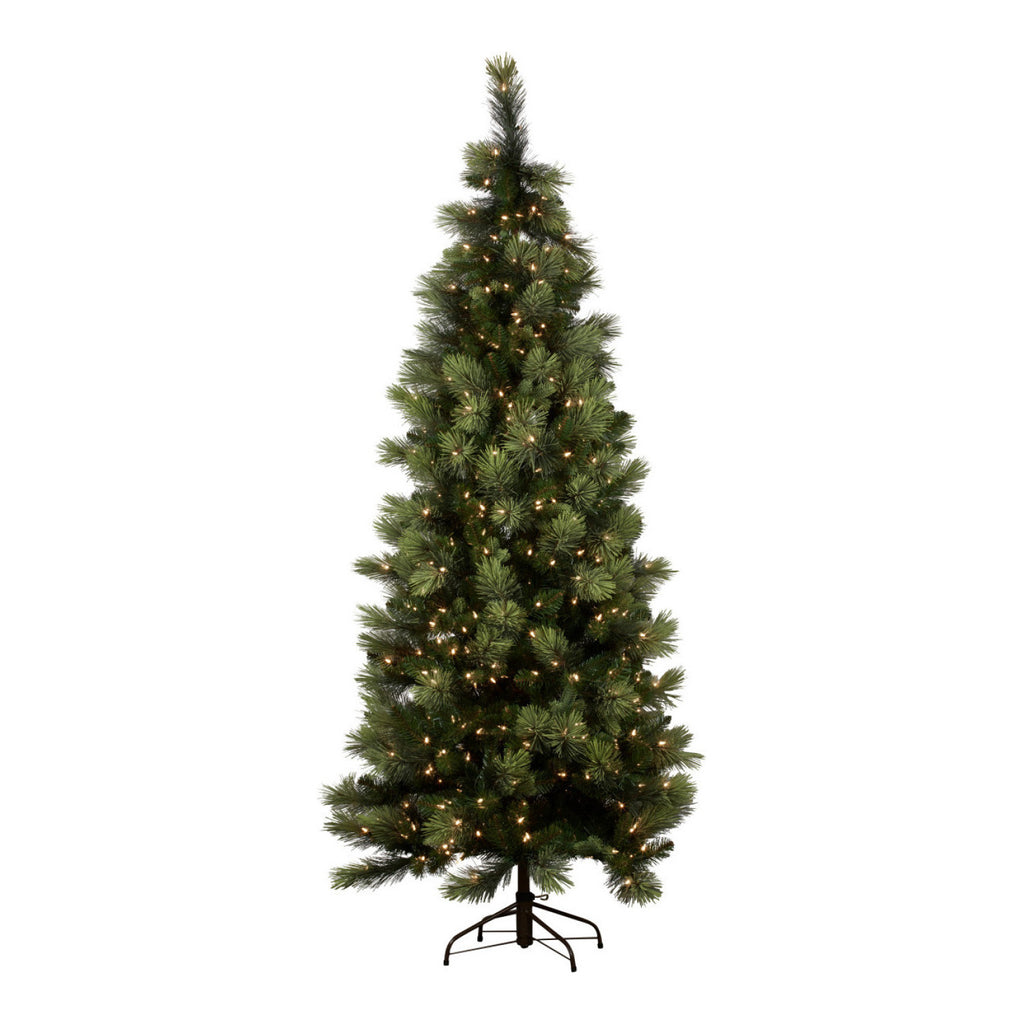 2.3M Christmas Tree with Lights- Slimline Carolina Pine