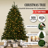 2.7m National Tree Company Dunhill Shimmer Fir Pre-Lit Christmas Tree