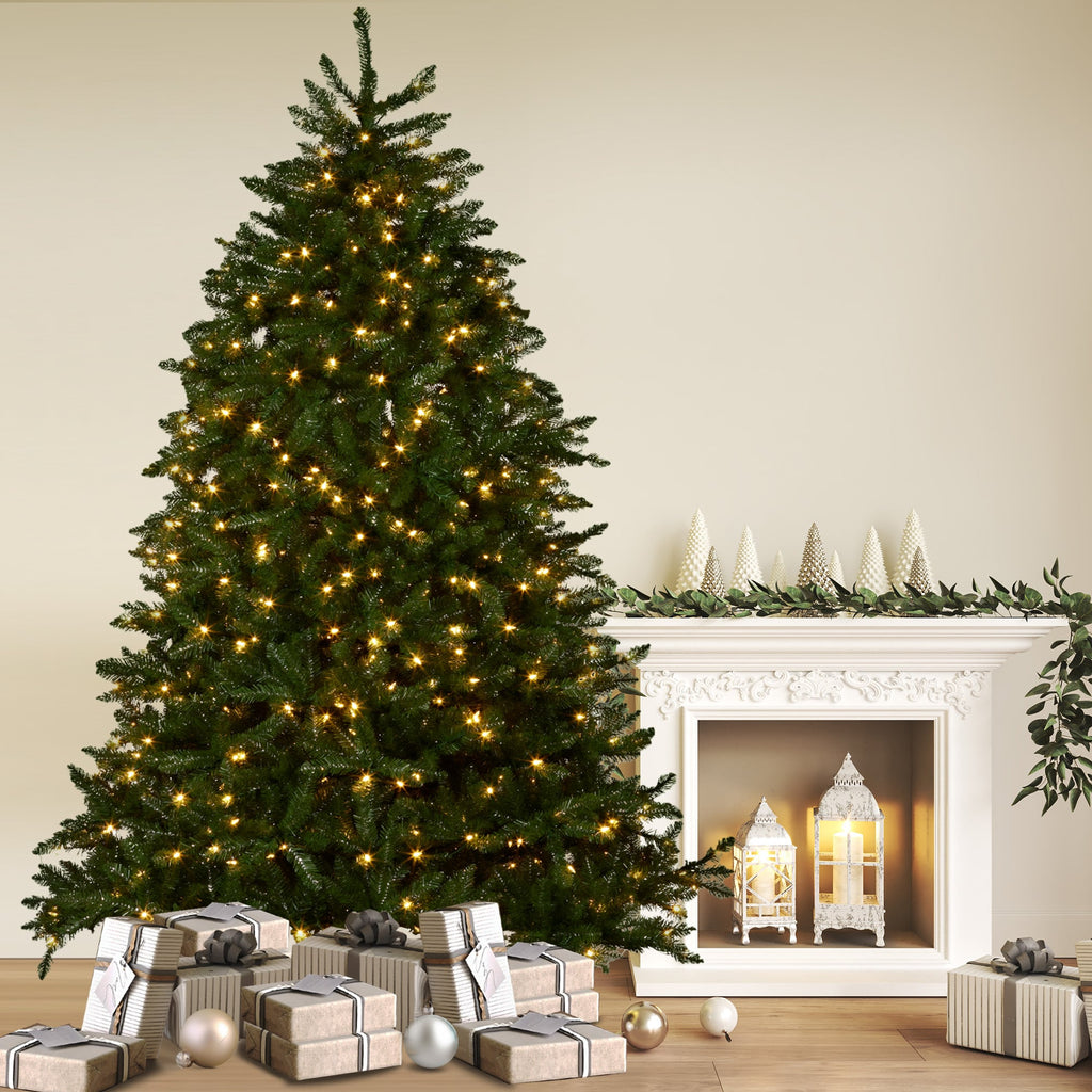 2.7m National Tree Company Dunhill Shimmer Fir Pre-Lit Christmas Tree