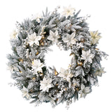Christabelle 61cm Snow Christmas Wreath Colonial with LED Lights Front Door Decoration Ornament