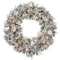 National Tree Company Frosted Colonial Pre-Lit Christmas Wreath - 122cm