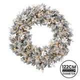 National Tree Company Frosted Colonial Pre-Lit Christmas Wreath - 122cm