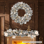 National Tree Company Frosted Colonial Pre-Lit Christmas Wreath - 122cm