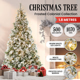 6ft 183cm Frosted Colonial Christmas Tree with Lights