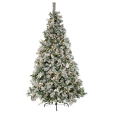 6ft 183cm Frosted Colonial Christmas Tree with Lights