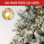 6ft 183cm Frosted Colonial Christmas Tree with Lights