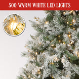6ft 183cm Frosted Colonial Christmas Tree with Lights