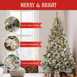 6ft 183cm Frosted Colonial Christmas Tree with Lights