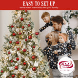6ft 183cm Frosted Colonial Christmas Tree with Lights