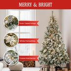 7.5 ft 229cm Frost Colonial Christmas Tree with Lights