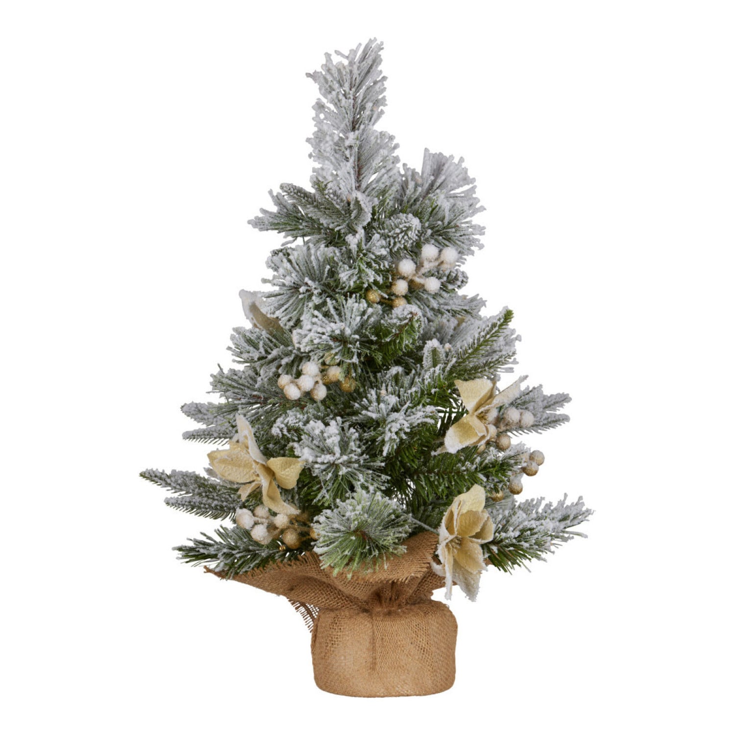 61cm Christmas Tree with Lights- Potted Frosted Colonial