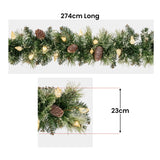 Christabelle 2.7m Christmas Garland with LED Lights Glittery Snow Bristle Tree Decoration Ornament