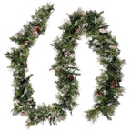 Christabelle 2.7m Christmas Garland with LED Lights Glittery Snow Bristle Tree Decoration Ornament